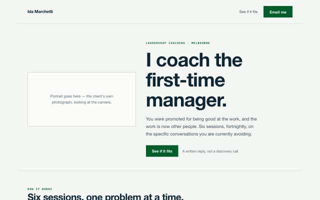 Blueprint — the person-led page in this direction
