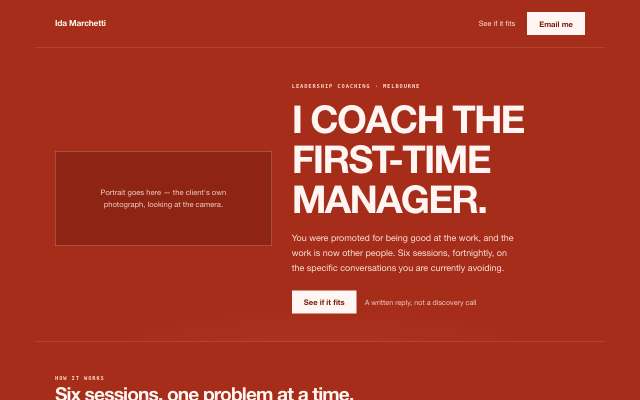 Poster — the person-led page in this direction