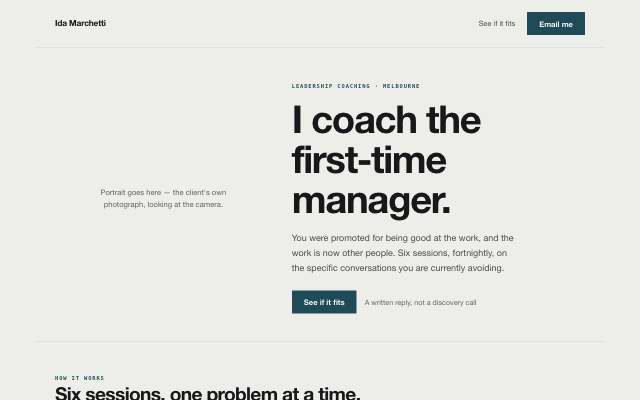 Slow Reveal — the person-led page in this direction