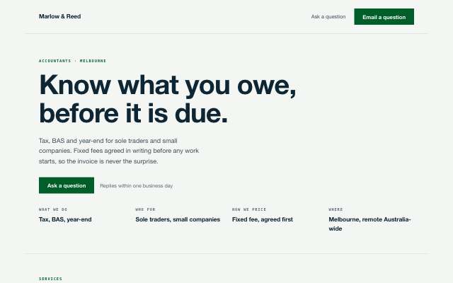 Blueprint — the credential-led page in this direction