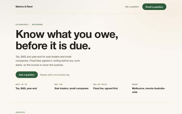 Warm Workshop — the credential-led page in this direction