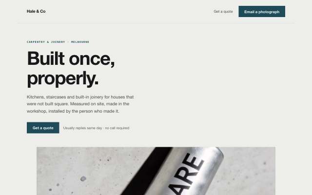 Slow Reveal — the image-led page in this direction