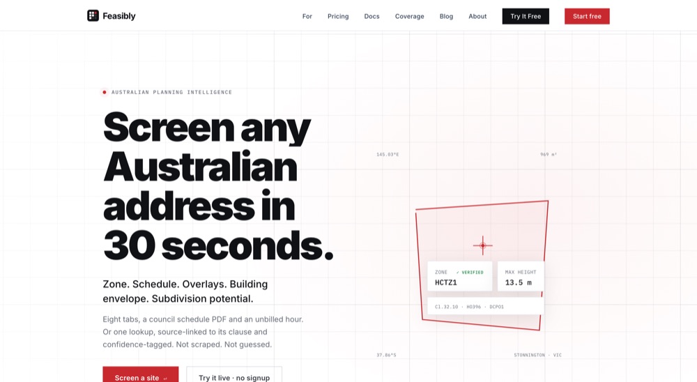 The Feasibly home page