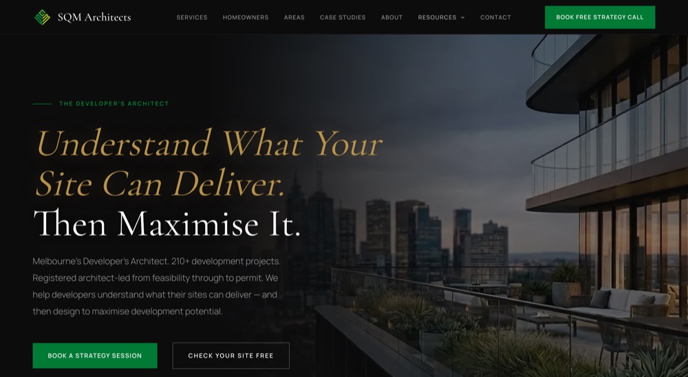 The SQM Architects home page
